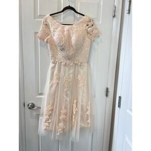 Vintage Style Tulle 1950s Wedding Dress Ivory dress with Corset Back Sz 6 #32